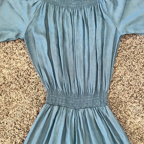 NWT- Walter Baker Light Blue Wide-Leg Jumpsuit with smoked waist - Picture 3 of 7